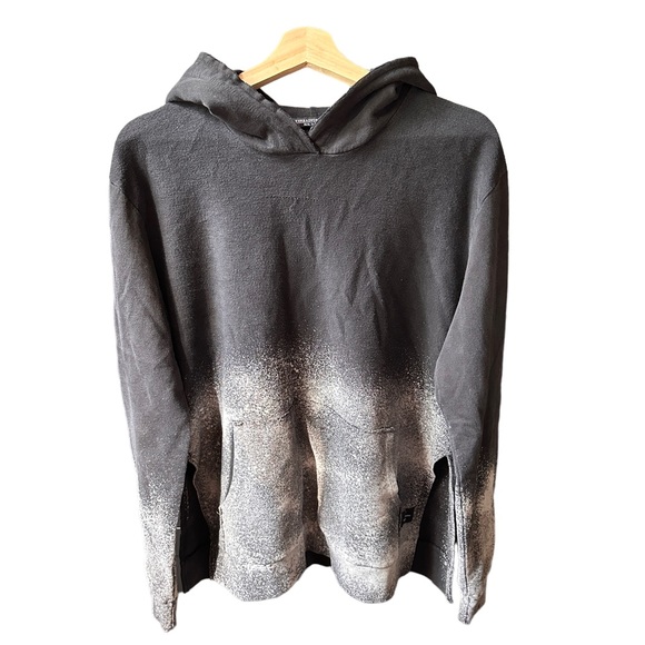 mono speckled fade dip dye hoodie hooded oversized sweater unisex medium - Picture 1 of 5